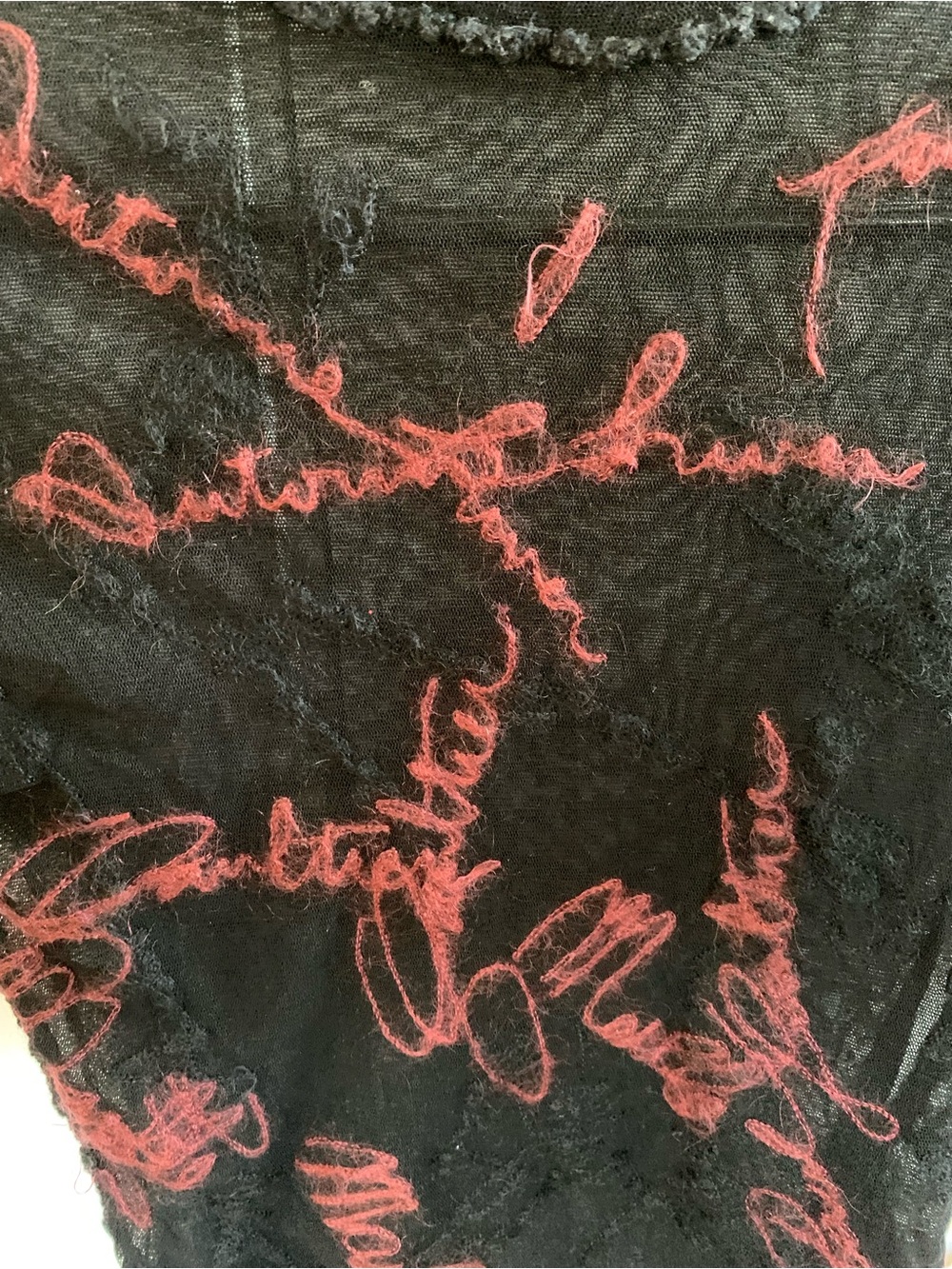 Jean Paul Gaultier Maille Archival Vintage Embroidered Mesh Top Cursive Script S - Picture 2 of 10
